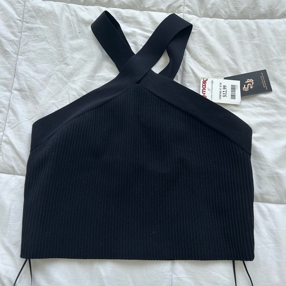 Sincerely Jules Black Cross Strap Top - Picture 2 of 4